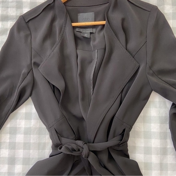 Maison Cinqcent500 black dress true wrap luxury long sleeve waist tie belt Small - Picture 8 of 16